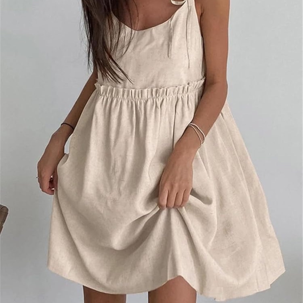 Commense Cream Mini Sundress